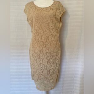 Vero Moda beige lace lined mini dress fairycore delicate feminine cap sleeve